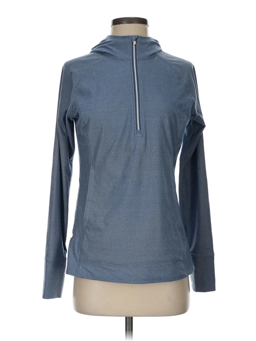 Zero Restriction Blue Hooded 1/4 Zip Golf Pullover Small